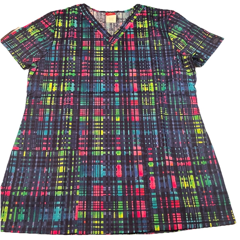 Net Dickies Women's Scrub Top Medium Multicolor‎ Black Nurse Vet DK704